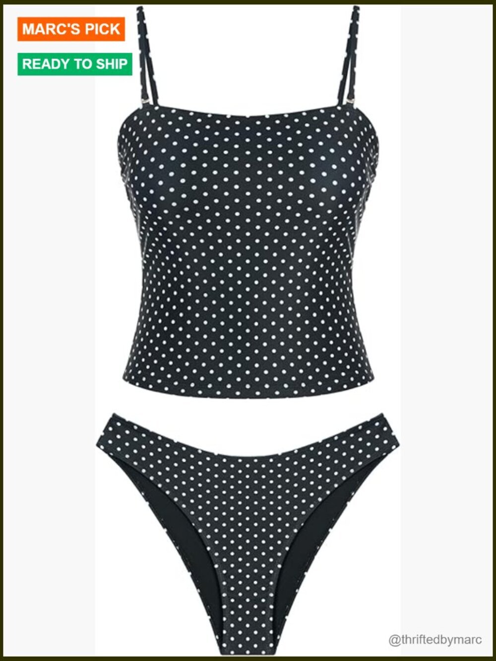 Bandeau Tankini Set Tummy Control High Cut Two Piece Swimsuit